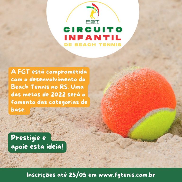 Abertas as inscrições para o Circuito Infantil de Beach Tennis