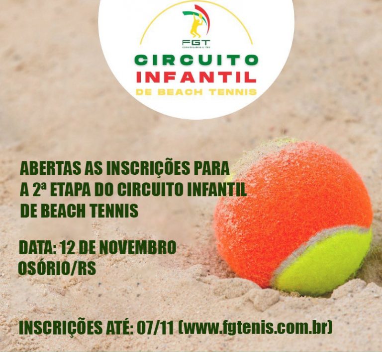 Abertas as inscrições para a 2ª etapa do Circuito Infantil de Beach Tennis
