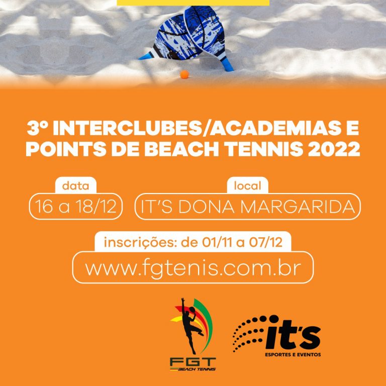 Inscrições 3º Interclubes/Academias e Points de Beach Tennis 2022