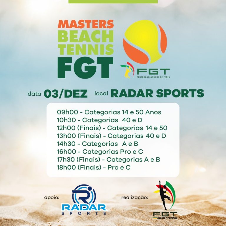 Programação do Masters de Beach Tennis FGT 2022